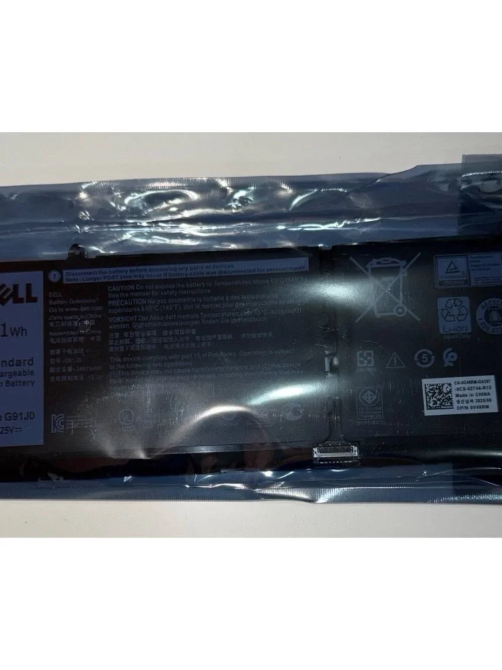 Dell Type G91J0 rechargeable lithium-ion battery